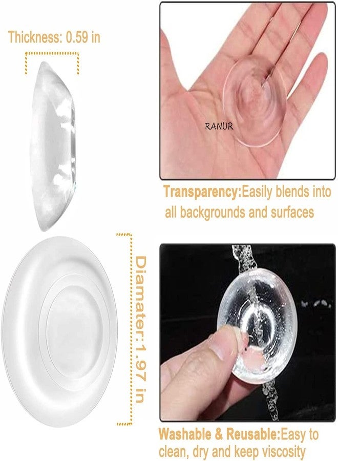 RANUR Wash and Reusable Door Knob Wall Protector Transparent Round Silicone Glossy Door Handle Bumper for Doorknobs, Headboard, Refrigerator Door, Cabinets (Round Pack of 6) - Image 2
